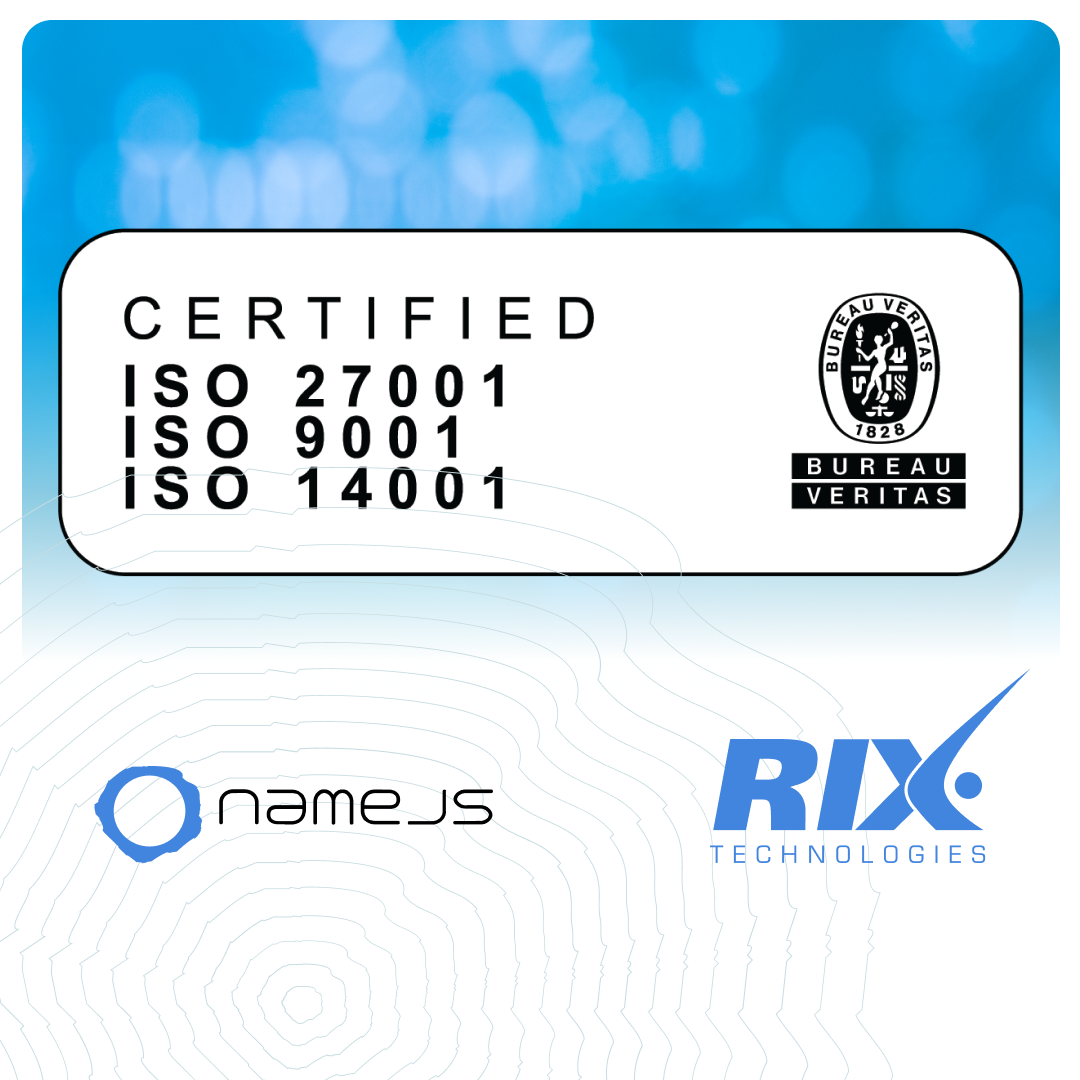 RIX Technologies  Achieves ISO 27001, ISO 9001, and ISO 14001 Certification